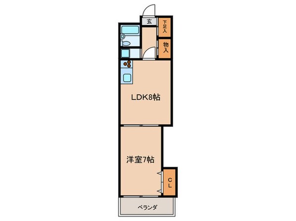 クロ－バ－ハイツ四天王寺(202)の物件間取画像